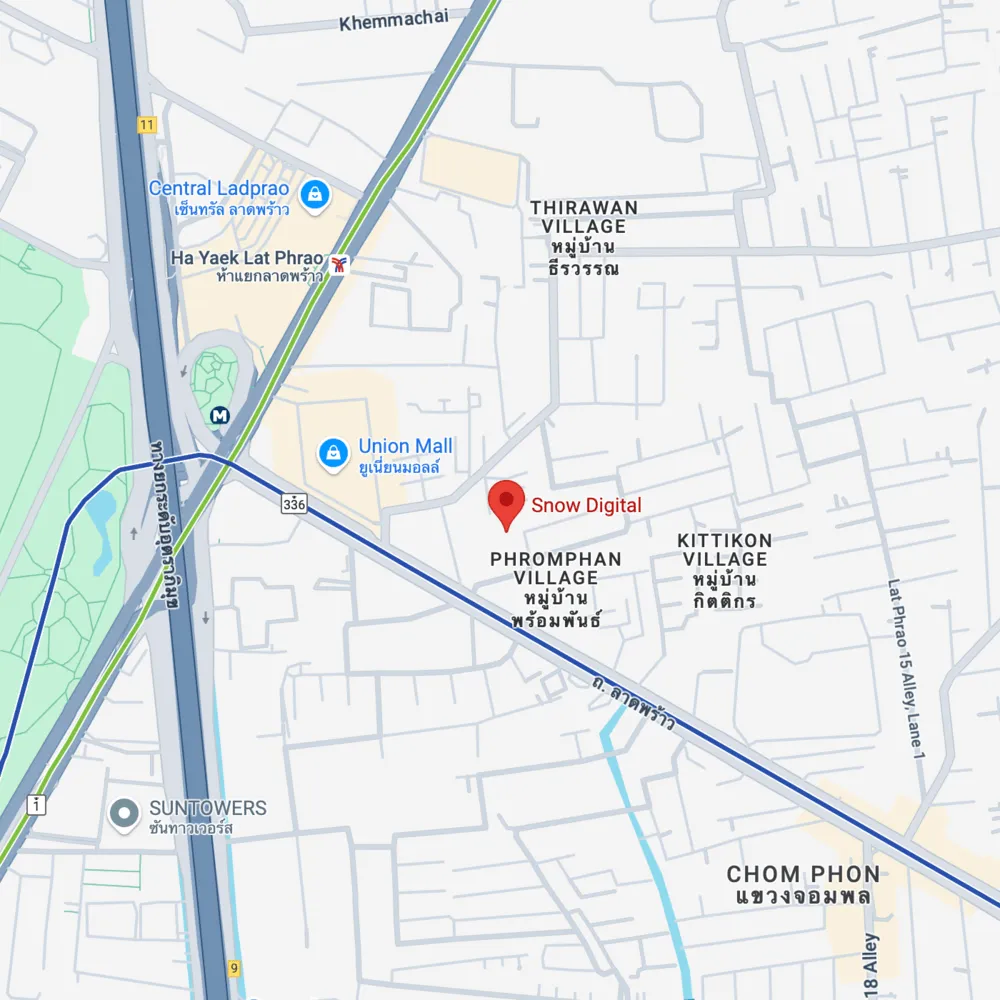 Google Maps location of Snow Digital Co., Ltd. in Bangkok, Thailand